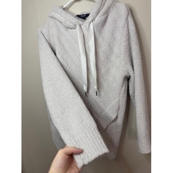 Simply Vera Vera Wang Womens XXL Gray Popcorn Knit Crossover Hem Hoodie Sweater - Picture 5 of 6